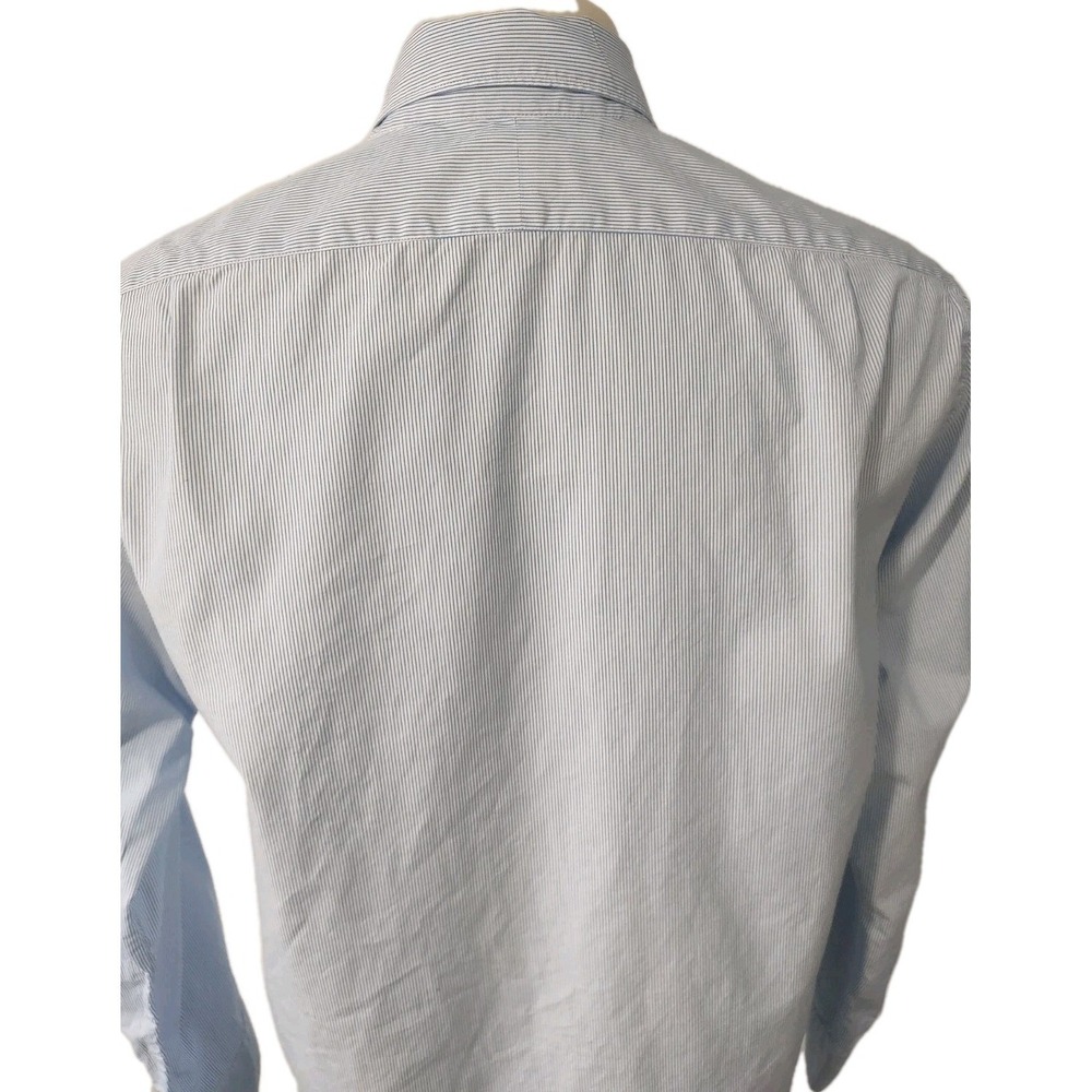 J.Crew Button‎ Down Shirt Men L Blue Striped Long Sleeve Preppy Classic Business - Picture 12 of 15
